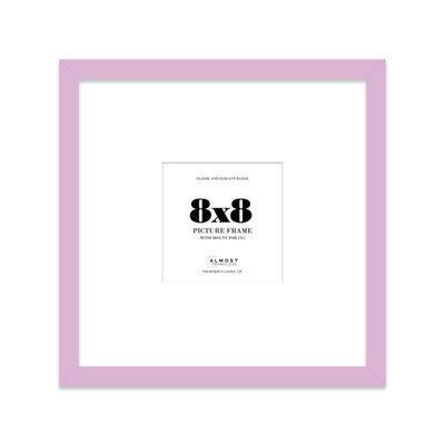 "8X8"" Lilac Picture Frame - 8X8"" Square Frame With 5X5"" Mount For 8X8""/5X5"" Pictures Vintage Style Thin Edge, 1 Pack" - image 1