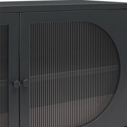 Dorel Home Luna Wide Metal Cabinet With 2 Fluted Glass Doors Black - thumbnail 8