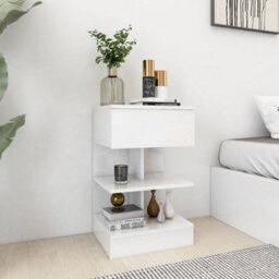 Vidaxl Bedside Cabinet High Gloss White 40X35X65 Cm Engineered Wood Bedside Cabinets