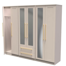 Helmsley Tall 6 Door 2 Drawer 2 Mirror Wardrobe In Kashmir Matt (Ready Assembled) - thumbnail 6