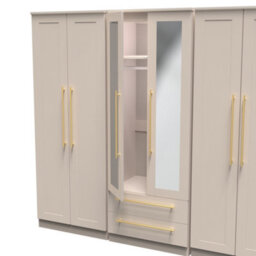 Helmsley Tall 6 Door 2 Drawer 2 Mirror Wardrobe In Kashmir Matt (Ready Assembled) - thumbnail 5