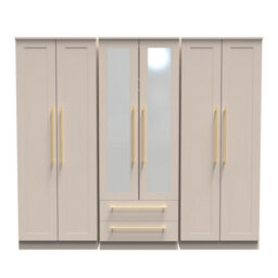 Helmsley Tall 6 Door 2 Drawer 2 Mirror Wardrobe In Kashmir Matt (Ready Assembled) - thumbnail 1