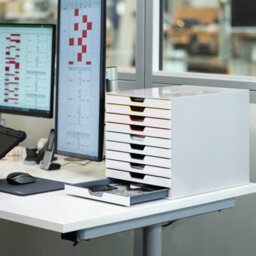 Durable Varicolor Mix Desktop Organiser 10 Drawer Colour Coded Storage - A4+ - thumbnail 4