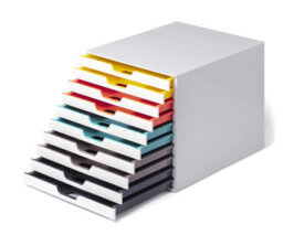Durable Varicolor Mix Desktop Organiser 10 Drawer Colour Coded Storage - A4+ - thumbnail 3