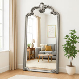 Agenzia 14 Extra Large Ornate Frame Leaner Wall Mirror Antique Silver 184 X 104Cm - thumbnail 1