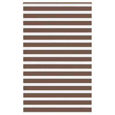 Berkfield Zebra Blind Brown 140X230 Cm Fabric Width 135.9 Cm Polyester - image 1