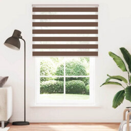 Berkfield Zebra Blind Brown 140X230 Cm Fabric Width 135.9 Cm Polyester - thumbnail 2