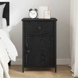 Berkfield Modern Bedside Cabinet Black Oak 40X42X60 Cm Engineered Wood - thumbnail 4