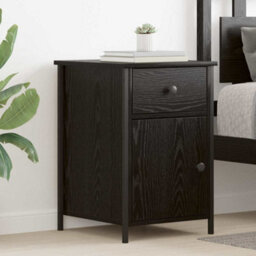 Berkfield Modern Bedside Cabinet Black Oak 40X42X60 Cm Engineered Wood - thumbnail 2