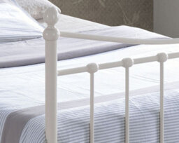 Save On Goods UK 5Ft King Size Traditional Victorian Style Ivory White Tubular Steel Metal Bed Frame, Bedstead - thumbnail 3