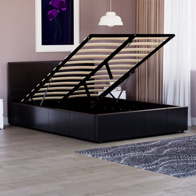 Lassic Vida Designs Lisbon Black Ukfr 4Ft6 Double Ottoman Faux Leather Bed Frame - image 1