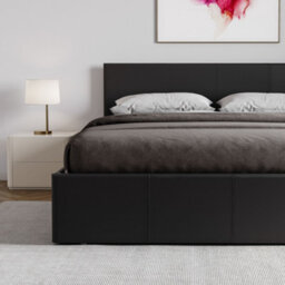 Lassic Vida Designs Lisbon Black Ukfr 4Ft6 Double Ottoman Faux Leather Bed Frame - thumbnail 5