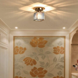 Modern K9 Crystal Square Ceiling Light Semi Flush Mount Luxury Fixture For Bedroom, Living Room, Hallway - thumbnail 4