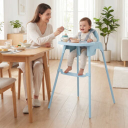 Costway Convertible Baby High Chair Infant Highchair W/ 2 Heights For 6-36 Months Kids-Blue - thumbnail 6