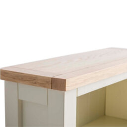 Farro Cream 5 Tier  Narrow Bookcase - Painted With Oak Top - By Roseland Furniture - thumbnail 7
