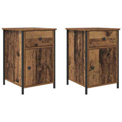 Berkfield Rustic Bedside Cabinets 2 Pcs Old Wood 40X42X60 Cm Engineered Wood - image 1
