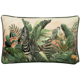 Evans Lichfield Manyara Zebra Rectangular Botanical Cushion Cover - thumbnail 1