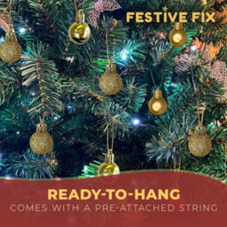 Festive Fix Gold Mini Christmas Baubles 25 Pack Shatterproof Small Ornaments For Xmas Tree Decorations Matte Gloss Glitter - thumbnail 4