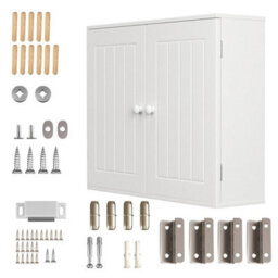 Wall Mounted Waterproof Mdf Bathroom Cabinet 2 Doors - thumbnail 1