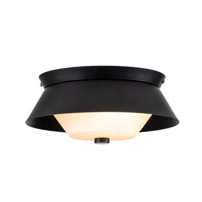 Luminosa Lighting Elstead Bowtie 2 Light Bathroom Ceiling Light, Matte Black Ip44 - image 1