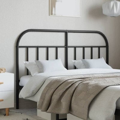 Berkfield Metal Headboard Black 150 Cm - image 1