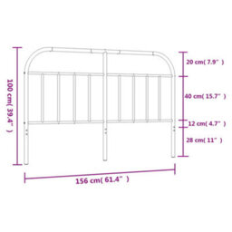 Berkfield Metal Headboard Black 150 Cm - thumbnail 7