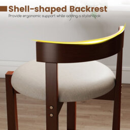 Gainoom 62Cm Counter Height Bar Stools Set Of 2 Linen Upholstered Bar Chairs With Backrests - thumbnail 5