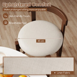 Gainoom 62Cm Counter Height Bar Stools Set Of 2 Linen Upholstered Bar Chairs With Backrests - thumbnail 4