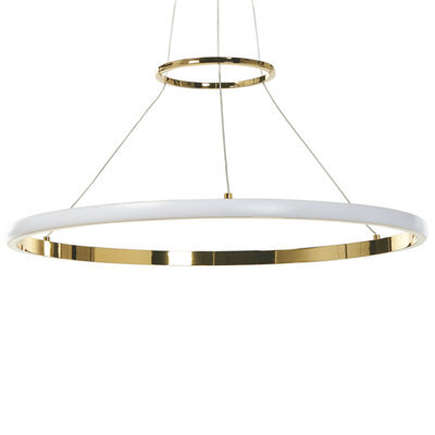 Wyld and Coco Lumina Gold Ring Pendant Lamp With Integrated Led Rings, Gloss Gold Finish, Adjustable Cord. - image 1