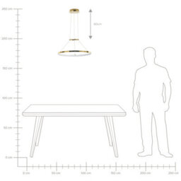 Wyld and Coco Lumina Gold Ring Pendant Lamp With Integrated Led Rings, Gloss Gold Finish, Adjustable Cord. - thumbnail 8