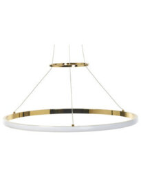 Wyld and Coco Lumina Gold Ring Pendant Lamp With Integrated Led Rings, Gloss Gold Finish, Adjustable Cord. - thumbnail 3