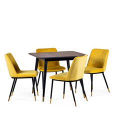 Oakham Premium Findlay 90Cm Square Dining Table - Walnut & Black - thumbnail 5