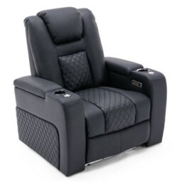 More4Homes Broadway Cinema Electric Recliner Chair Usb Charging Led Base (Black)