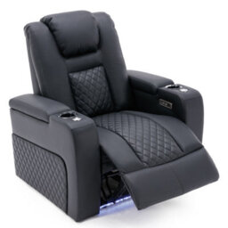 More4Homes Broadway Cinema Electric Recliner Chair Usb Charging Led Base (Black) - thumbnail 3