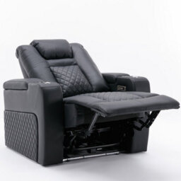 More4Homes Broadway Cinema Electric Recliner Chair Usb Charging Led Base (Black) - thumbnail 4