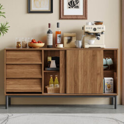 Btm Sideboard 150X40X80Cm With 3 Drawers And 2 Sliding Doors, Modern Storage Cabinet For Kitchen, Dining Room And Living Room - thumbnail 5