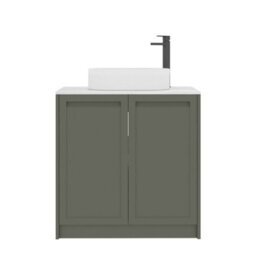 Royal Bathrooms Royal Bathroom Elmore 800mm Matt Green Freestanding Countertop Bathroom Vanity Unit 2 Door With Lyon Basin - thumbnail 7