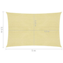 Berkfield Sunshade Sail 160 G/m2 Beige 3.5X5 M Hdpe - thumbnail 6