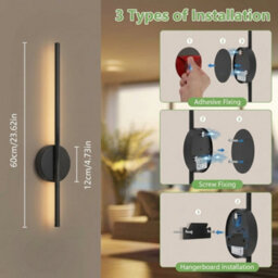 2X Battery Operated Led Wall Lights Wireless Dimmable Indoor Wall Scones Lamps - thumbnail 2