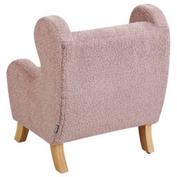 Wyld And Coco Brightnest Light Pink Bouclé Armchair For Kids With Armrests, Compact Nursery Seat - thumbnail 6