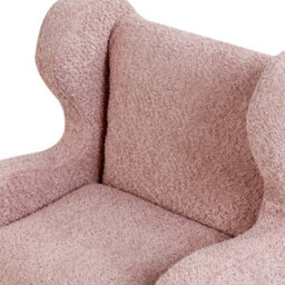 Wyld And Coco Brightnest Light Pink Bouclé Armchair For Kids With Armrests, Compact Nursery Seat - thumbnail 7