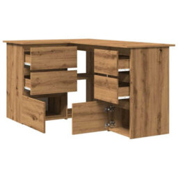 Berkfield Corner Desk Artisan Oak 145X100X76 Cm Engineered Wood - thumbnail 5