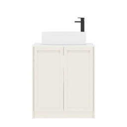 Royal Bathrooms Royal Bathroom Elmore 700mm Classic White Freestanding Bathroom Vanity Unit 2 Door Plain White Worktop With Peak Basin - thumbnail 7