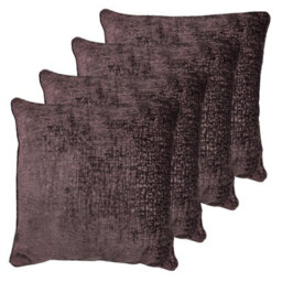 Homespace Direct Ltd Belmont Cushions With Covers Set Of 4 Chenille Texture Filled Square Cushion Decorative 55X55Cm Aubergine - thumbnail 1