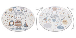 RugsX Carpet Bono 8441 Circle Bunny Sailor Cream / Blue  Circle 100 Cm - thumbnail 2