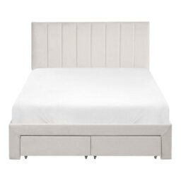 Beliani Bed With Storage Drawers Velvet Lonzac 120 X 200 Cm (Eu Small Double) Off-White - thumbnail 7