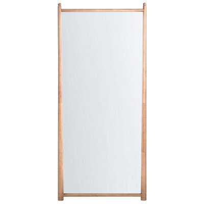 Beliani Wall Mirror Canet 90 Cm 200 Cm Paulownia Wood Light Brown - image 1