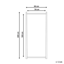 Beliani Wall Mirror Canet 90 Cm 200 Cm Paulownia Wood Light Brown - thumbnail 3