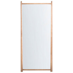 Beliani Wall Mirror Canet 90 Cm 200 Cm Paulownia Wood Light Brown - thumbnail 1