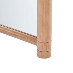 Beliani Wall Mirror Canet 90 Cm 200 Cm Paulownia Wood Light Brown - thumbnail 6